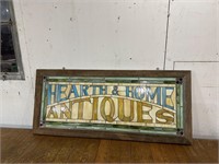 HEARTH & HOME ANTIQUES STAINED GLASS WINDOW