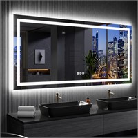LOAAO 84X32 Inch RGB LED Bathroom Mirror with