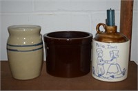 (3) Vintage Stoneware pcs w/ Pella IA Jug