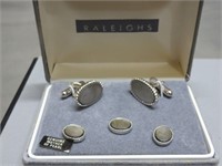 Raleighs Mother of Pearl Cufflinks Pin