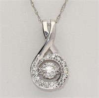 .35 Ct Diamond Halo Modern Necklace 14 Kt