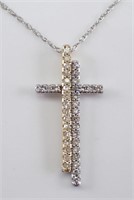.20 Ct Diamond Two Tone Necklace 10 Kt