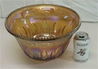 Large Carnival Glass Sawtooth Bowl