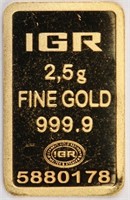 Gold 2.5g IGR Bar