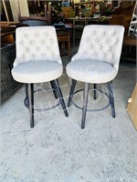Pair of modern revolving counter stools