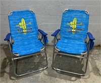 2 Aluminum Folding Beach Chairs K16G