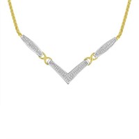 14K Gold Princess Cut Diamond Necklace