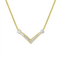 14K Gold Princess Cut Diamond Pendant