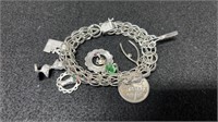 Vintage 6.5" Charm Bracelet With 8 Charms