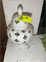 LARGE GINGER JAR TYPE CANDLE HOLDER 16 IN TALL