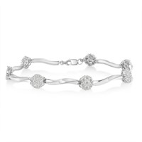 Elegant 1.00ct Diamond 7-stone Floral Bracelet