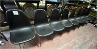 Black plastic chairs