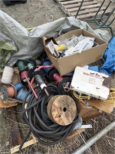 Massive electrical lot And wire spools