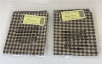2  new khaki check fabric squares