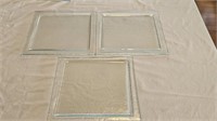 3 Textured Glass Square Plates