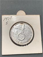 1938 German 5 Mark German Piece