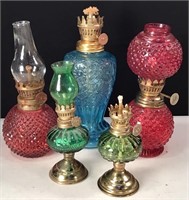 (5) Mini Glass Oil Lamps