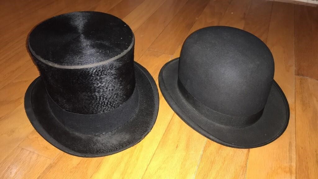 Antique Tophat & Bowler Hat