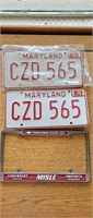 78 CZD 565 Maryland lic plates and frame