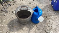 Watering can, metal flower pot