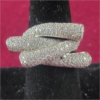 .925 Silver Ring with CZ stones by Sonia B -