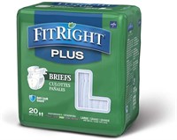 FitRight Plus Adult Diapers, Lg, 20 Count(Pk of 4)