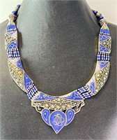 Alpaca Tiebetan Silver Lapis Lazuli Necklace 142G