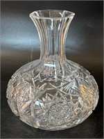 Cut Glass Carafe-Chipped