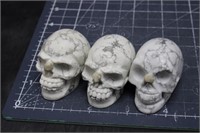 3, Howlite Skulls, 10oz