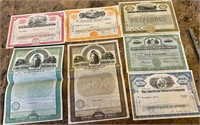 Lot of Cancelled Railroad Stock Certificates