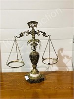 cast brass balance scale - no trays