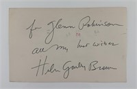 Helen Gurley Brown signed note