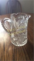 Cut Glass Pitcher ( HAS CHIPS HAS A STRESS