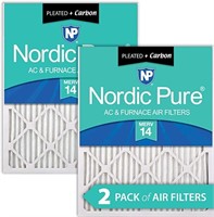 Nordic Pure 14x24x1 MERV 14 Pleated Plus Carbon AC