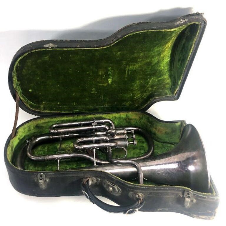 1925 Frank Holton E Flat Euphonium w/Case Elkhorn