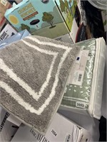Lot of Grey and White Bathroom Rugs & Sage Green