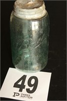 Blue Glass Ball Mason Quart Jar