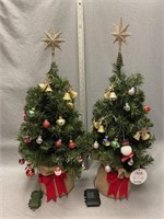 Christmas Trees With Burlap And Decor 24"