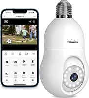 LaView 4MP Bulb Security Camera 2.4GHz,360° 2K Sec