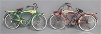 (2) Die cast bicycles. Measures: 6" H x 12" L.