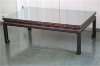 Stenciled Glass-Top Coffee Table