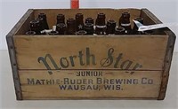 Wood Northstar beer case and shorty bottles