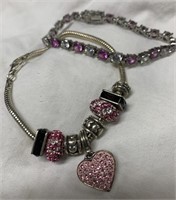 Sterling Silver Bracelet w/ Brighton Charms, and