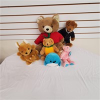 Plush Lot, Includes Kangaroo with Baby, Bears