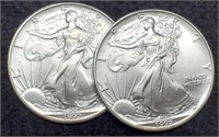 (2) 1992 Silver Eagles