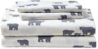 Eddie Bauer  Flannel Sheet Set-GRAY