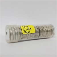 Roll of 1964 90% Silver Roos Dimes