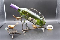 Bird sculpture wine holder & votive