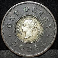 Queen Victoria One Penny Model Coin