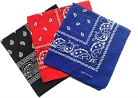 SEALED-12 Pack Cotton Paisley Bandanas x3